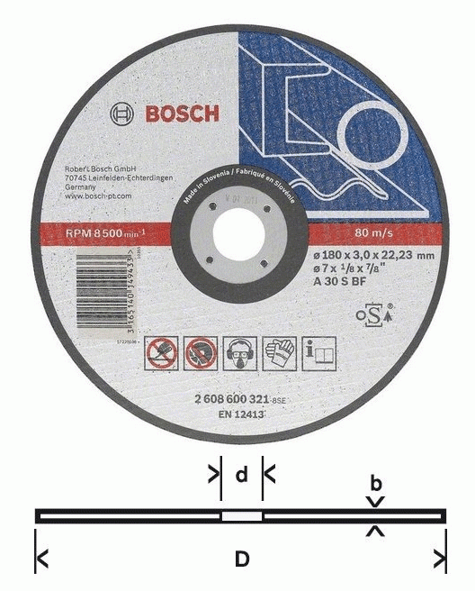 Bosch Kapskiva 180x3mm för Metall - RAK