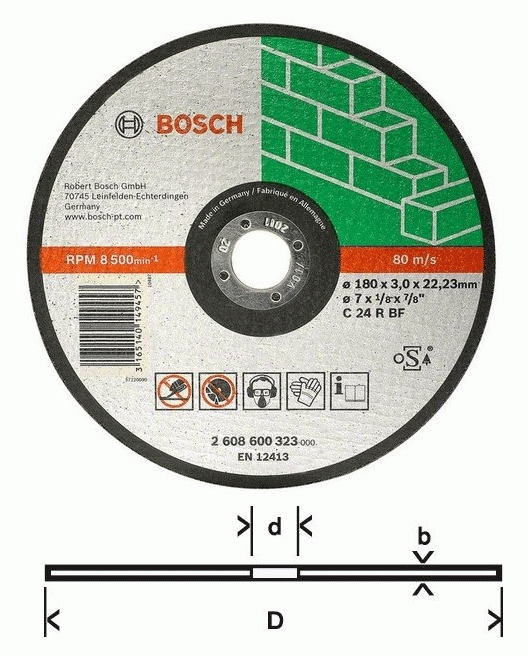 Bosch Kapskiva 180mm för sten - RAK