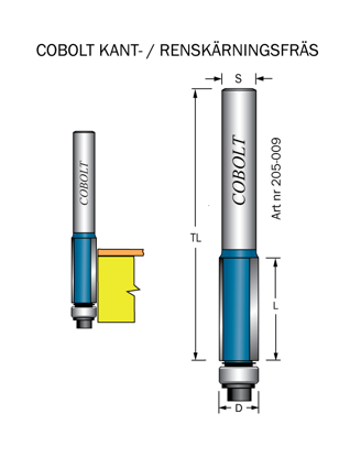 Cobolt Kantfräs D=95 L=25 TL=66 | toolab.se