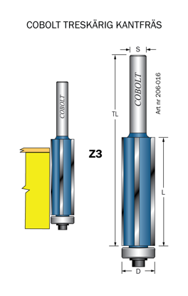 Cobolt Kantfräs Z=3 D=16 L=52 | toolab.se