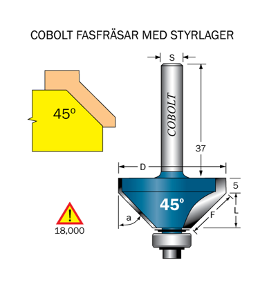 Cobolt Fasfräs 45gr L=7 F=9 D=25 | toolab.se
