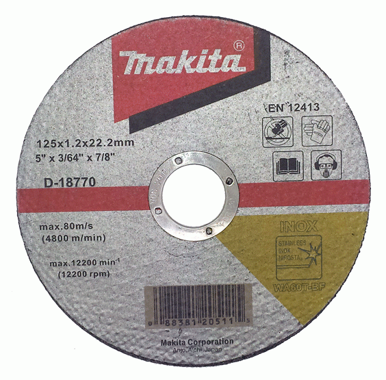 Makita D-18770 Kapskiva 125mm (Metall & Rostfritt) - material