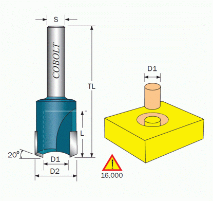 Cobolt HM Pluggfräs D=8, S=8 - TOOLAB:SE