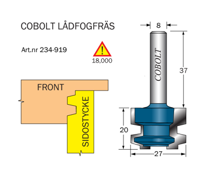 Cobolt Lådfogfräs 8mm | toolab.se