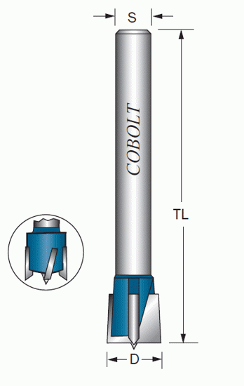 Cobolt HM Kvistborr D=10mm, S=8mm