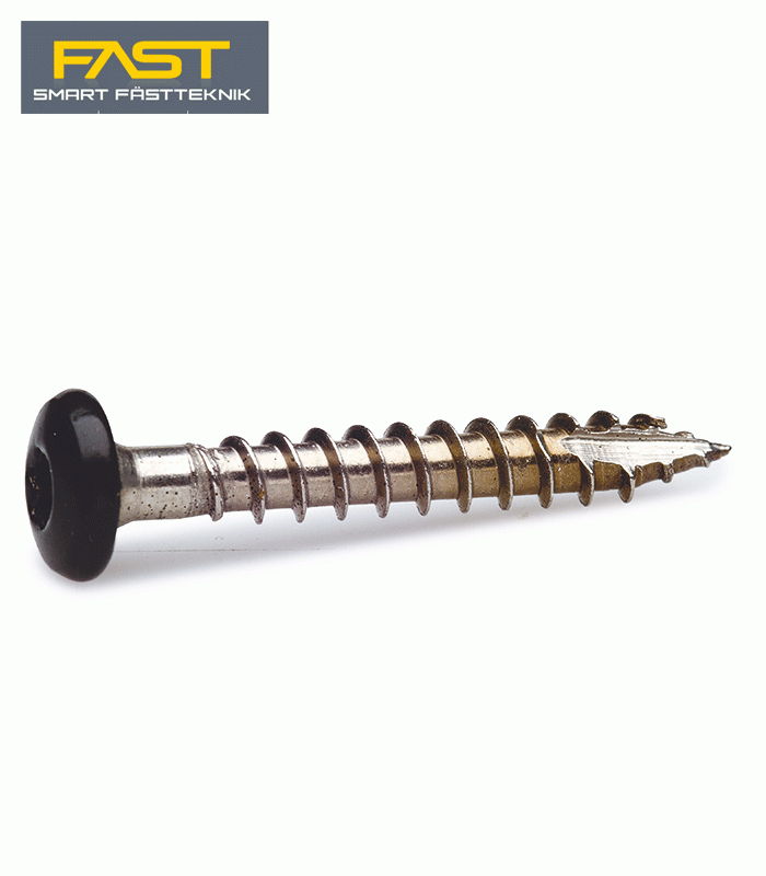 Rännkroksskruv 4,8x25mm SVART (100st) - torx bits