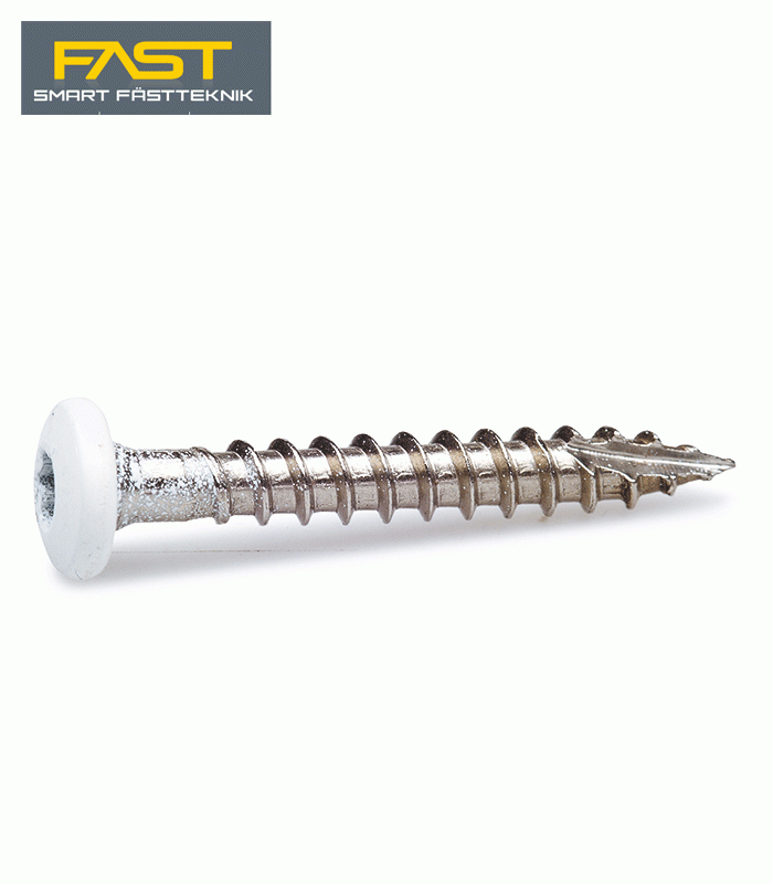 Rännkroksskruv 4,8x35mm VIT (100st) - torx bits