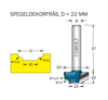 Cobolt Dekorfräs D=22 R1=3 R2=1.5 L=10 S=8