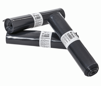 Sopsäck Grovsäck-Bygg 125L Svart 0,09x750x1150mm (10st per rulle)