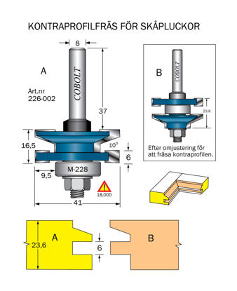 Cobolt Kontraprofilfräs D=41, Not=6 S=8 - TOOLAB.SE