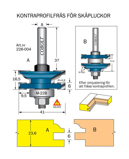 Cobolt Kontraprofilfräs D=41, Not=6 S=8 - TOOLAB.SE