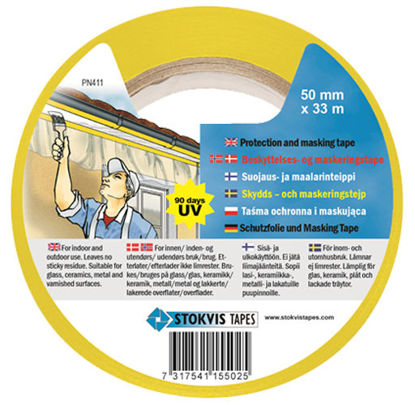 Stokvis Skydds- & Maskeringstejp GUL 50mm x 33 m - TOOLAB.SE