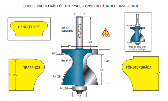 Cobolt Fräs Trappnos / Fönsterbräda | toolab.se