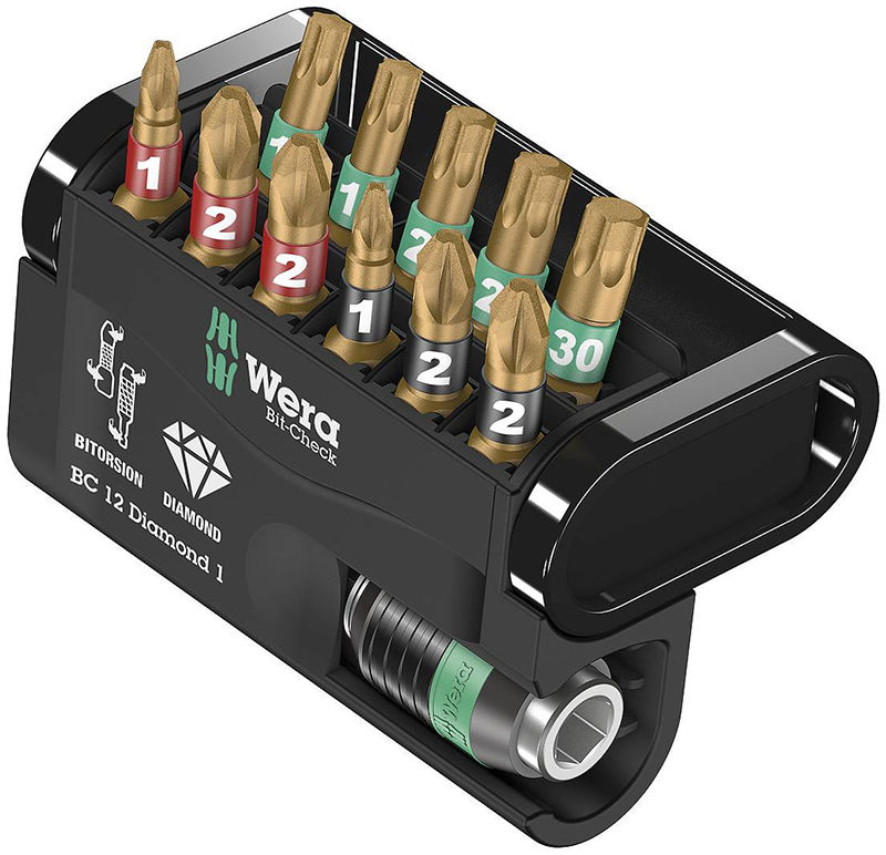Wera Bitssats Bit-Check12 Diamant 12-delar - bitshållare