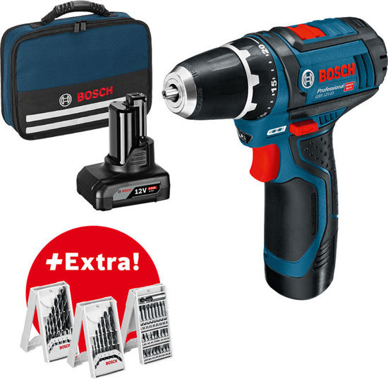 Bosch GSR 12V-15 Borr-/Skruvdragare 12V 2,0/4,0ah | toolab.se