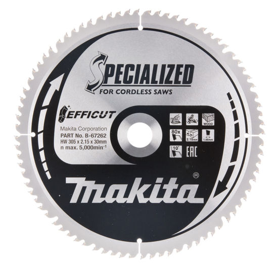 Bild på Makita sågklinga Efficut HM 305x30x2, 15 mm, 80T