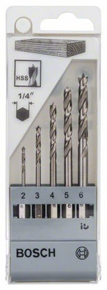 Bild på Bosch träspiralborrsats 1/4 6-kant 2,3,4,5,6 mm 5-delar