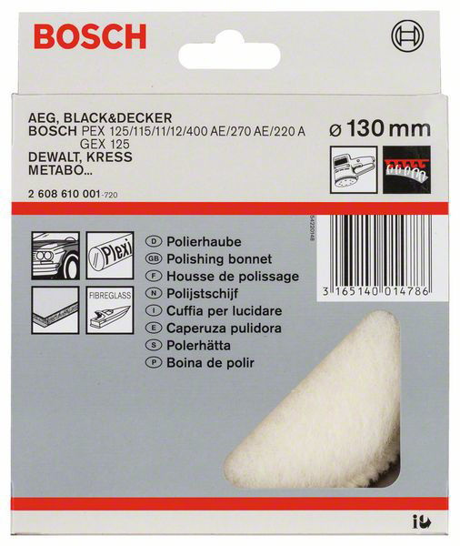 Bosch polerrondell av lammskinn 130 mm - polering