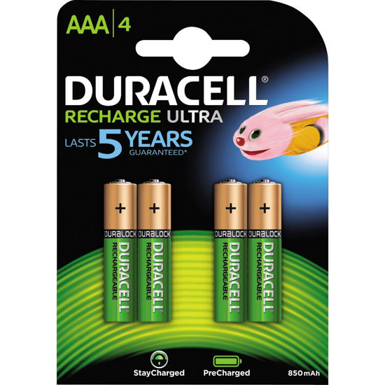 Bild på Duracell Laddbara Batterier Ultra AAA 850MAH 4P