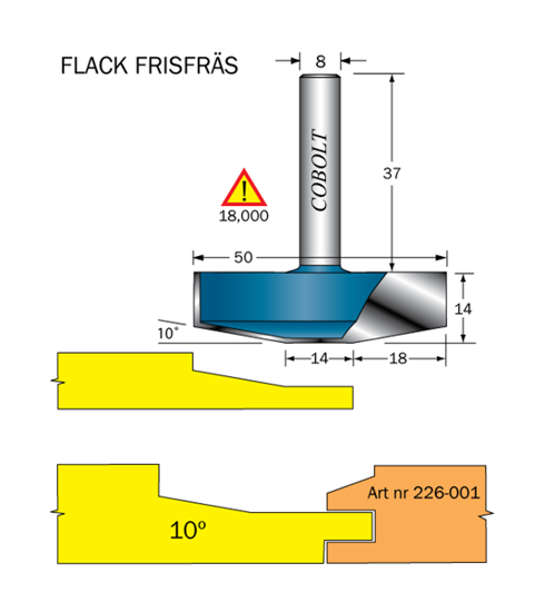 Cobolt Frisfräs 10° D=50 L=14 S=8