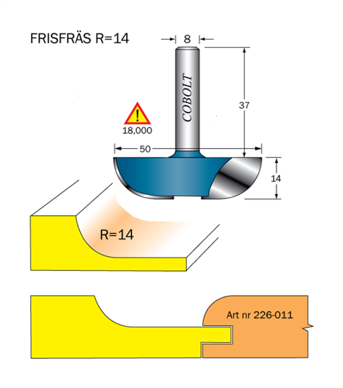 Cobolt Frisfräs R=14 D=50 L=14 S=8