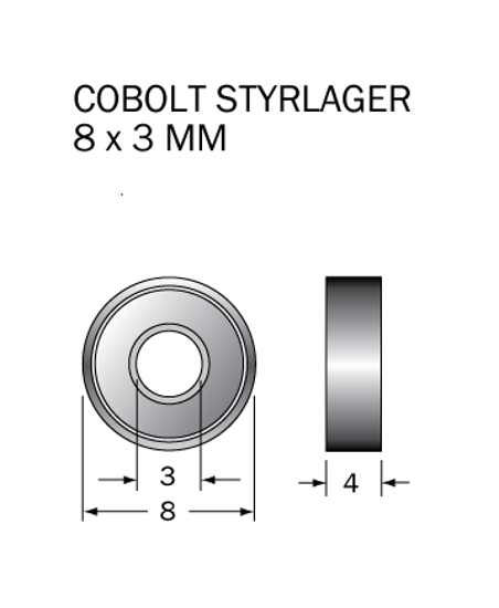Cobolt Kullager 8x3x4mm