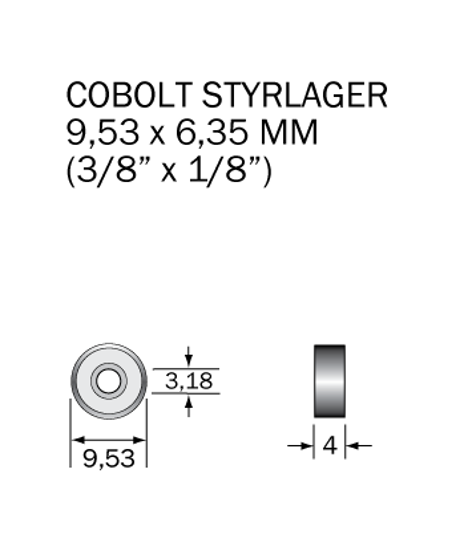 Kullager 9,53 x 3,18 mm