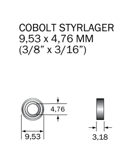 Kullager 9,53 x 4,76 mm