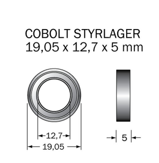 Cobolt Kullager 19,05 x 12,7mm, (3/4" x 1/2")