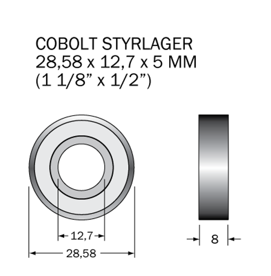 Cobolt Kullager 28,58 x 12,7 mm