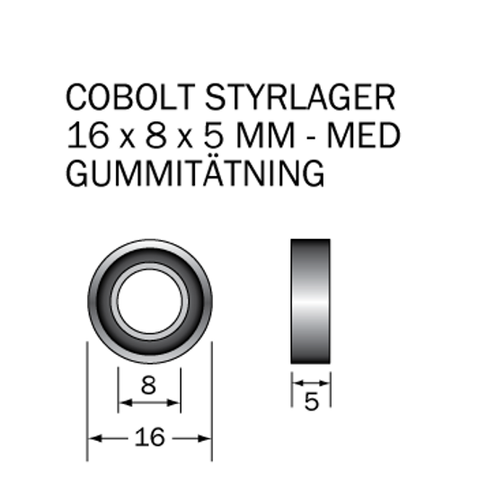 Cobolt M-168X Kullager 16 x 8 x 5 mm