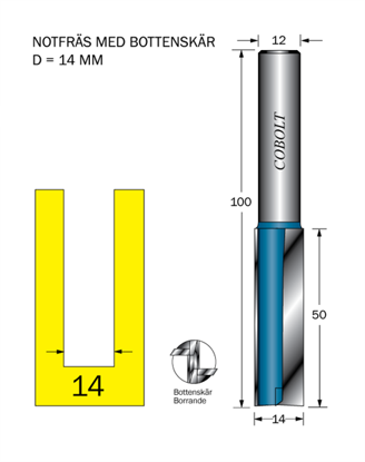 Cobolt Notfräs D=14 L=50 TL=100 S=12