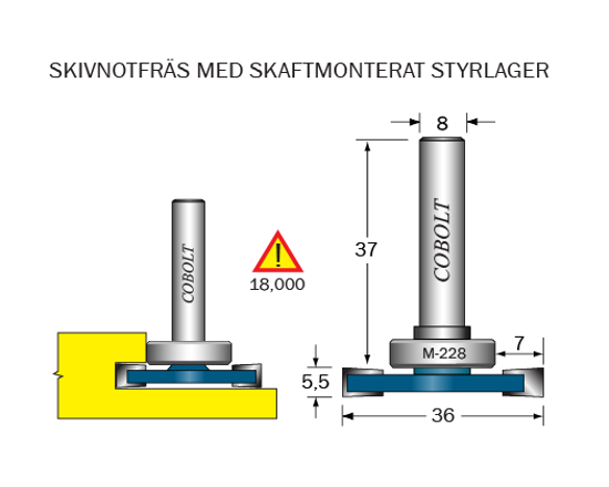 Cobolt Skivnotfräs L=5.5 F=7 D=36 S=8