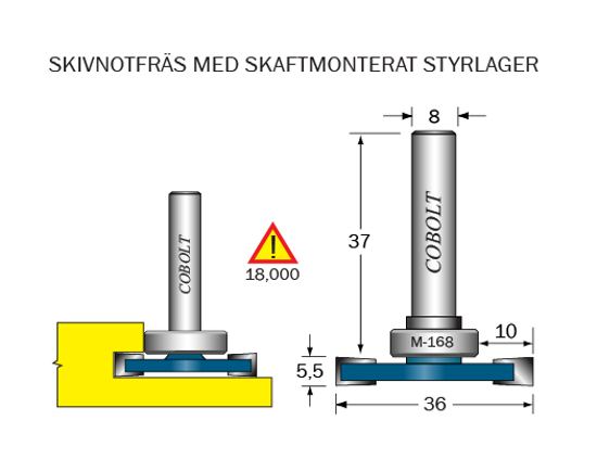 Cobolt Skivnotfräs L=5.5 F=10 D=36 S=8