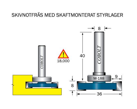 Cobolt Skivnotfräs L=8 F=9 D=36 S=8