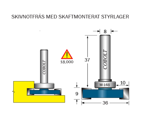 Cobolt Skivnotfräs L=9 F=10 D=36 S=8