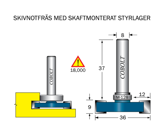 Cobolt Skivnotfräs L=9 F=12 D=36 S=8