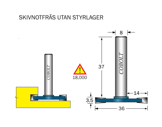 Cobolt Skivnotfräs L=3.5 D=36 S=8