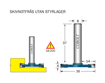 Cobolt Skivnotfräs L=4 D=36 S=8