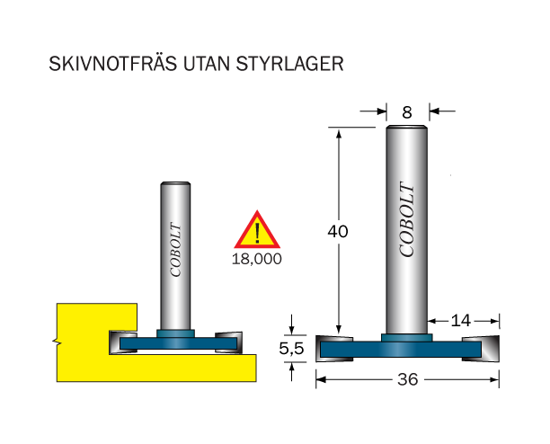 Cobolt Skivnotfräs L=5.5 D=36 S=8