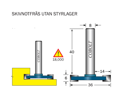 Cobolt Skivnotfräs L=6 D=36 S=8