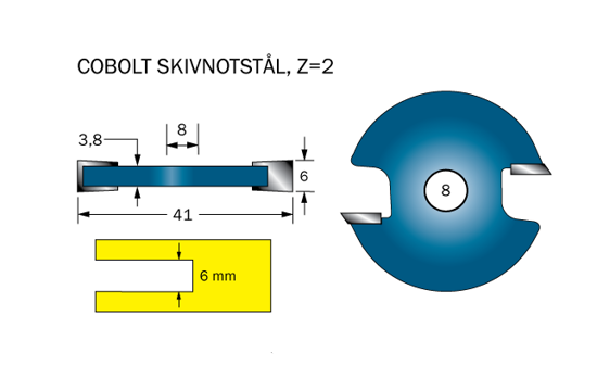Cobolt Notskiva L=6 D=41 Z=2