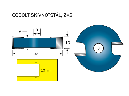 Cobolt Notskiva L=10 D=41 Z=2