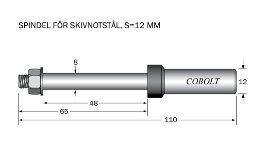 Cobolt Spindel S=12 TL=110