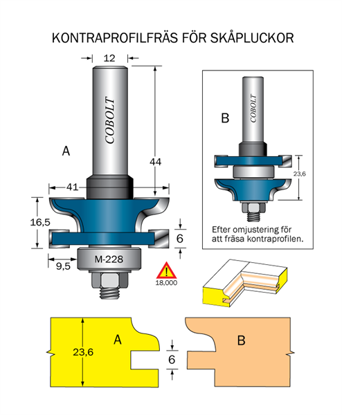 Cobolt Kontraprofilfräs R=4.8 D=41 Not=6 S=12