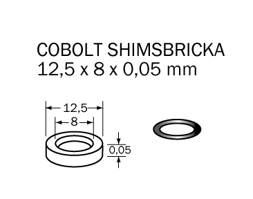 Cobolt Shims-bricka 12,5 x 8 x 0,05 mm - frässtål