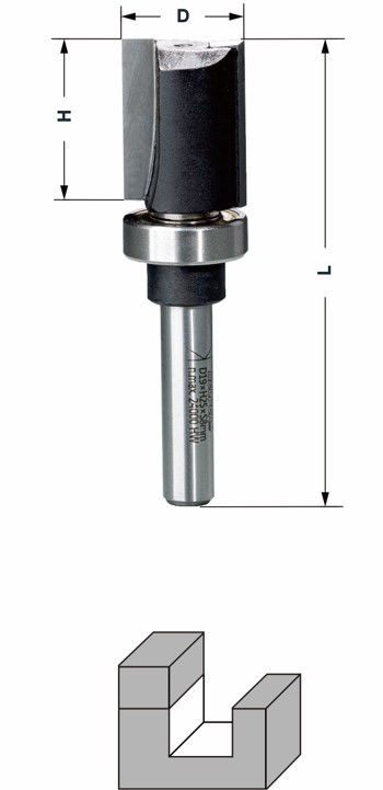 Delver Mallfräs 19x25x72mm S=8mm - med