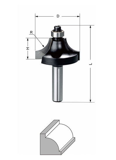 Delver Kvartsstavfräs 44.5x22.2xR15.9 S=8 mm