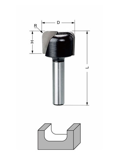 Delver Kanalfräs/Skålfräs 16x16xR4x50 S=8mm