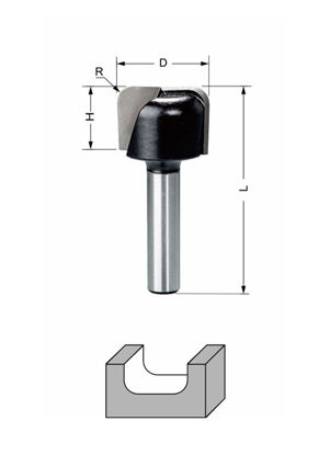 Delver Kanalfräs/Skålfräs 22x16xR4.5x50 S=8mm